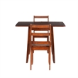 Linon Breia 3-Piece Dining Set Extendable Storage Tabletop in Cherry Wood Finish