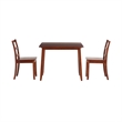 Linon Breia 3-Piece Dining Set Extendable Storage Tabletop in Cherry Wood Finish
