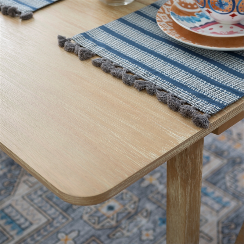 Linon Breia 3-Piece Dining Set Extendable Storage Tabletop in Gray Wash Wood