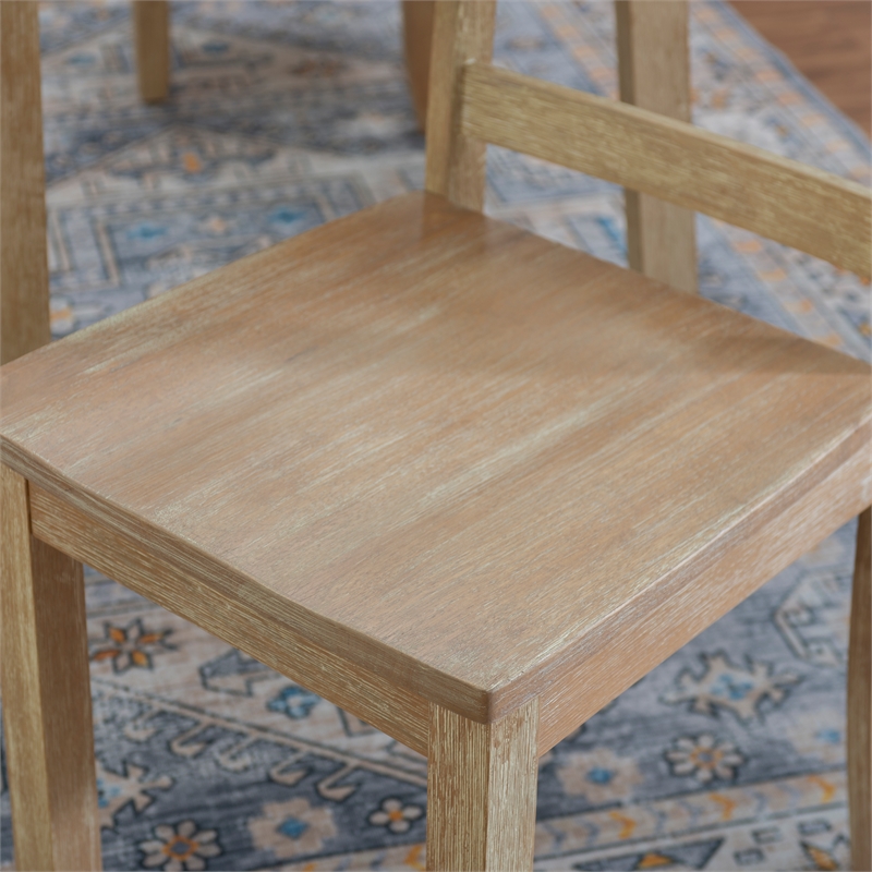 Linon Breia 3-Piece Dining Set Extendable Storage Tabletop in Gray Wash Wood