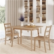 Linon Breia 3-Piece Dining Set Extendable Storage Tabletop in Gray Wash Wood