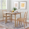 Linon Breia 3-Piece Dining Set Extendable Storage Tabletop in Gray Wash Wood