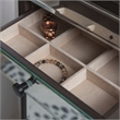 Linon Jessa 6-Drawer Flip Top Jewelry Armoire in Mirror and Walnut Brown Wood