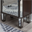 Linon Jessa 6-Drawer Flip Top Jewelry Armoire in Mirror and Walnut Brown Wood