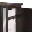 Linon Jessa 6-Drawer Flip Top Jewelry Armoire in Mirror and Walnut Brown Wood