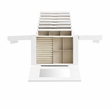 Linon Livi 7-Drawer Wood Jewelry Armoire with Flip Top in White