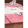 Linon Unicorn Shaped Hand Tufted Accent Rug in Pink