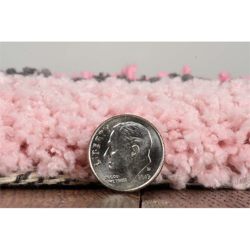 Linon Unicorn Shaped Hand Tufted Accent Rug in Pink