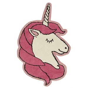 Linon Unicorn Shaped Hand Tufted Accent Rug in Pink