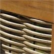 Linon Panama Club Chair with Beige Cushions in Brown Oil Finished Acacia Wood