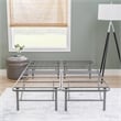 Linon Lowell Full Folding Platform Mattress Base in Grey Powder Coated Steel