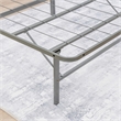 Linon Lowell King Folding Platform Mattress Base in Grey Powder Coated Steel