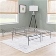 Linon Lowell Queen Folding Platform Mattress Base in Grey Powder Coated Steel