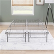Linon Lowell Queen Folding Platform Mattress Base in Grey Powder Coated Steel