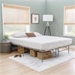Linon Lowell Queen Folding Platform Mattress Base in Grey Powder Coated Steel