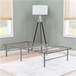 Linon Lowell Twin Folding Platform Mattress Base in Grey Powder Coated Steel