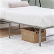 Linon Lowell Twin Folding Platform Mattress Base in Grey Powder Coated Steel