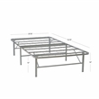 Linon Lowell Twin Folding Platform Mattress Base in Grey Powder Coated Steel