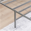 Linon Lowell Twin Folding Platform Mattress Base in Grey Powder Coated Steel