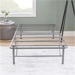 Linon Lowell Twin Folding Platform Mattress Base in Grey Powder Coated Steel