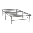 Linon Lowell Twin Folding Platform Mattress Base in Grey Powder Coated Steel