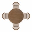 Linon Avalon 5 Piece Round Dining Table and 4 Upholstered Chairs in Natural Wood