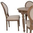 Linon Avalon 5 Piece Round Dining Table and 4 Upholstered Chairs in Natural Wood