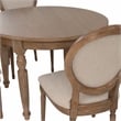 Linon Avalon 5 Piece Round Dining Table and 4 Upholstered Chairs in Natural Wood