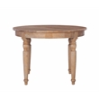 Linon Avalon 5 Piece Round Dining Table and 4 Upholstered Chairs in Natural Wood