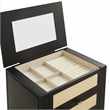 Linon Winnie Jewelry Armoire 5 Drawers/Cane Front Panels in Black Painted Wood