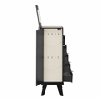 Linon Winnie Jewelry Armoire 5 Drawers/Cane Front Panels in Black Painted Wood