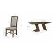 Linon Carver 7 Pce Extendable Dining Set with 6 Upholstered Chairs in Brown Wood