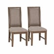 Linon Carver 7 Pce Extendable Dining Set with 6 Upholstered Chairs in Brown Wood