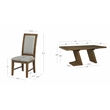 Linon Carver 5 Pce Extendable Dining Set with 4 Upholstered Chairs in Brown Wood
