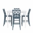 Linon Nico 5 Pce Counter Dining Set White Table/4 Graphite Gray Chairs in Wood