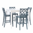 Linon Nico 5 Pce Counter Dining Set White Table/4 Graphite Gray Chairs in Wood