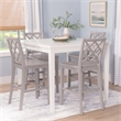 Linon Nico 5 Pce Counter Dining Set White Table/4 Light Gray Chairs in Wood