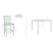 Linon Nico 5 Pce Counter Dining Set White Table/4 Mint Green Chairs in Wood