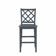 Linon Nico 3 Pce Counter Dining Set White Table/2 Chairs in Graphine Gray Wood