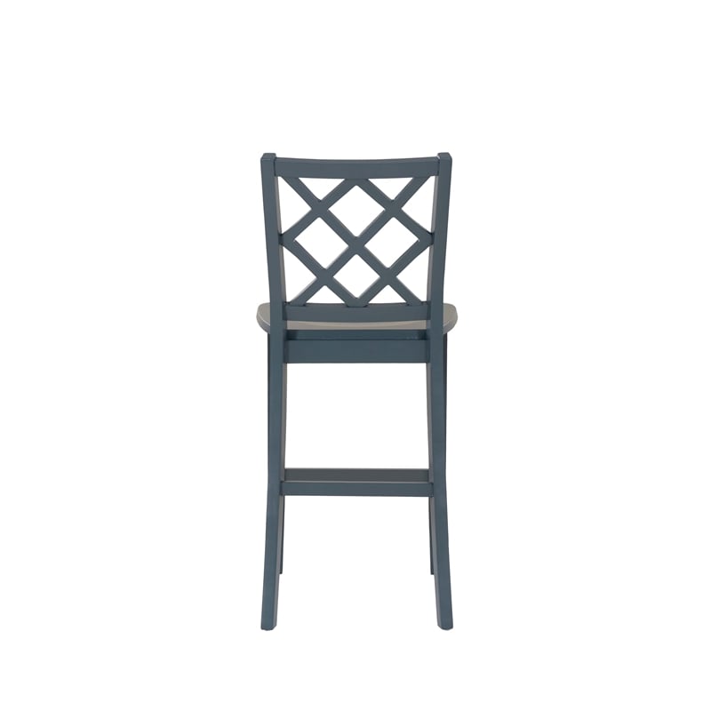 Linon Nico 3 Pce Counter Dining Set White Table/2 Chairs in Graphine Gray Wood