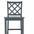 Linon Nico 3 Pce Counter Dining Set White Table/2 Chairs in Graphine Gray Wood