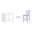 Linon Nico 3 Pce Counter Dining Set White Table/2 Chairs in Light Gray Wood