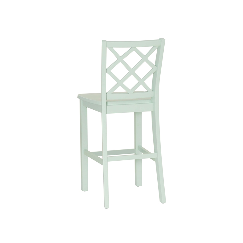 Linon Nico 3 Pce Counter Dining Set White Table/2 Mint Green Chairs in Wood