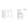 Linon Nico 3 Pce Counter Dining Set White Table/2 Mint Green Chairs in Wood