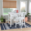 Linon Nico 3 Pce Counter Dining Set Table with Storage/2 Chairs in White Wood