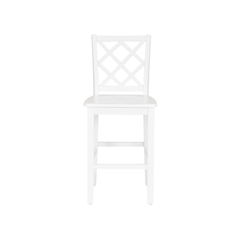 Linon Nico 3 Pce Counter Dining Set Table with Storage/2 Chairs in White Wood