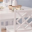Linon Nico 5 Piece Counter Dining Set Table/4 Lattice Back Chairs in White Wood