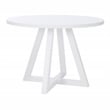 Linon Nico 5 Piece Dining Set White Round Table/4 Gray Chairs in Solid Wood