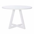 Linon Nico 5 Piece Dining Set White Round Table/4 Gray Chairs in Solid Wood