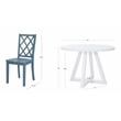 Linon Nico 5 Piece Dining Set White Round Table/4 Gray Chairs in Solid Wood